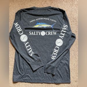 Used Salty crew, 2XL, long sleeve, dark grey